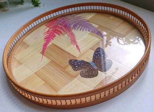 Vintage bamboo wicker round - vintage,