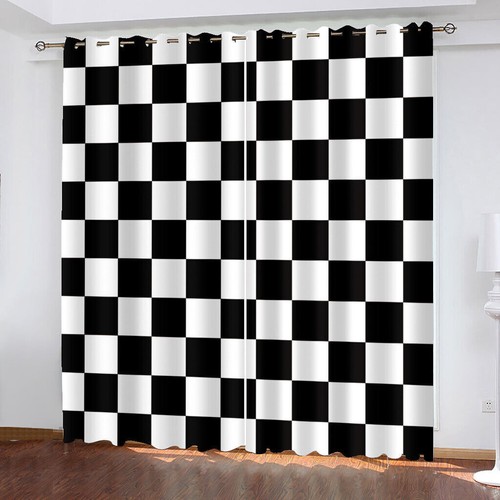 Black white lattices curtains - lattices,