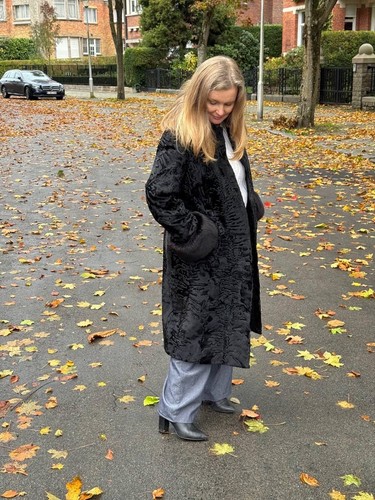 Vintage black swakara fur - vintage, coat