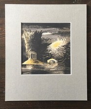 Mounted John Piper original lithograph, 1944, Curwen Press