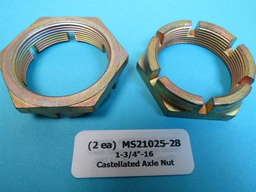 16 castellated axle - 1-3/4”-16,