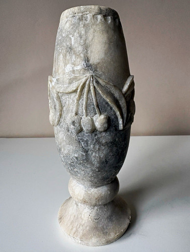 Vintage carved stone pedestal - stone,