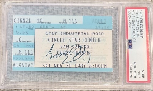 Chuck berry signed 1987 ticket - chuck,