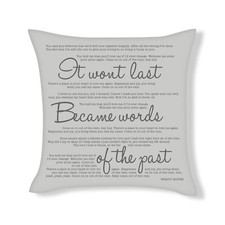 It won't last became words of the past - Wendy Moten - Song Lyric Cushion Cover