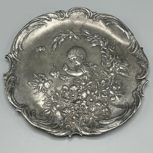 Antique c1900 solid - solid, pewter