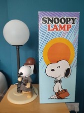 Vintage Snoopy Table Lamp With Box Full Working Order Sherlock Holmes UK Plug