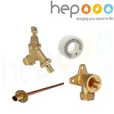 Garden Tap Outside Tap Kit With Brass Wall Plate Elbow or Through plate pipe 1/2