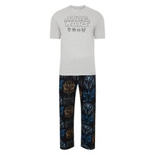 Mens Pyjamas Star Wars PJ Sets Night Sleep Lounge Wear M to XXL Black/Grey New
