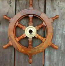 12"Nautical wooden brass ship