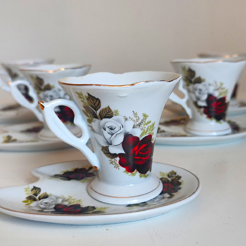 White porcelain floral - floral, coffee