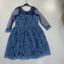 African Lace Dress Size14 Blue