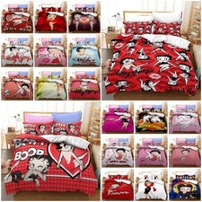 Betty Boop Bedding Set Quilt Duvet Cover Pillowcase Bedroom Single Double Gift