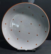 Dartmouth Pottery Large Plate Grey W/ Brown Polks Dots 24.5cm Rare Ref#3