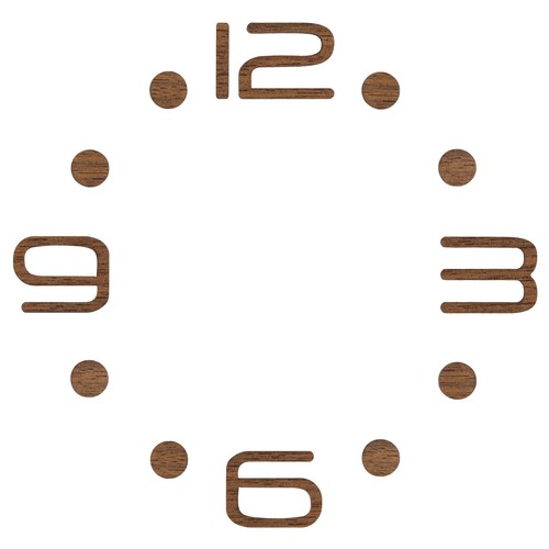 Wooden clock numbers and dots - clock,