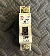 MEM 45A Type 1 Single Pole Circuit Breaker ~ Memera 21 ~ 45 Amp MCB ~ 451QEB