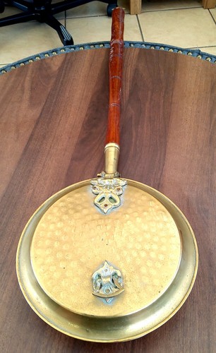 Antique brass bed warmer - bed,