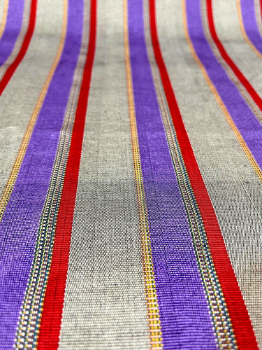 Gray purple red - striped, silk