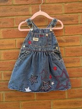 Oshkosh vintage denim dungaree dress stars 24 months
