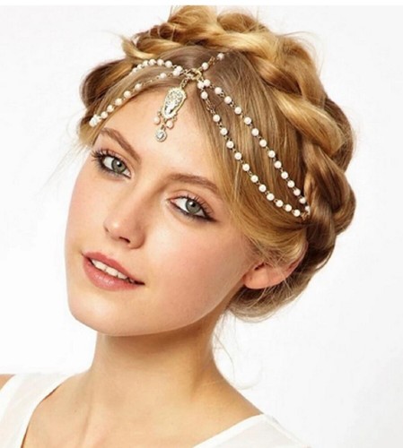 Bohemian head dress beaded - bohemian,