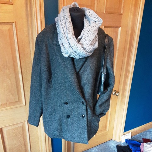 Ladies grey wool jacket large - grey,