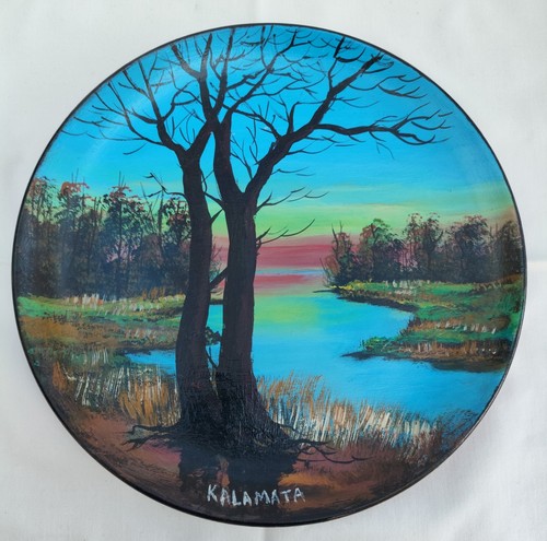 Vintage hand painted sunset - vintage, hand-painted