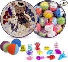 Bath Bombs for Kids, 12Pcs Bath Bombs with Surprise Crystal Toys Inside, Handmad