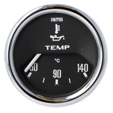 Smiths Classic Electronic 52mm Oil Temperature Gauge - Black Face - Chrome Bezel