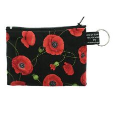 Poppy Flowers Coin & Card Purse Cash Money 100% Cotton Fabric Remembrance WW1