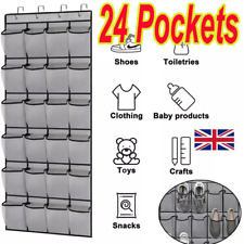 UK 24 Pocket Shoe Holder Organiser Over The Door Hanging Shelf Rack Storage Hook