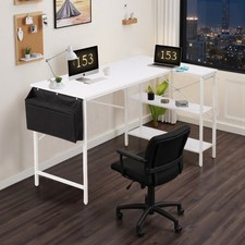 L-Shaped White Office Desk