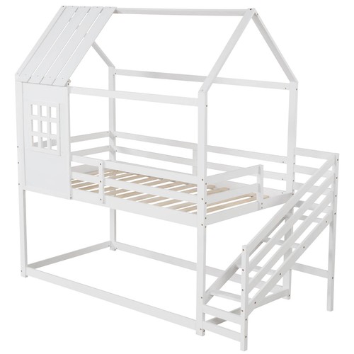 Twin house bunk bed - twin,
