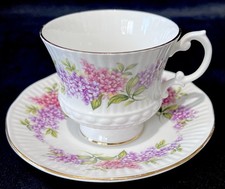 CLARE Vintage Bone China “ LILAC” Pattern Pretty Tea Cup & Saucer Set