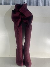 No doubt Ladies Boots 4(37) Burgundy Thigh High Over The Knee Stretch Boots -A31
