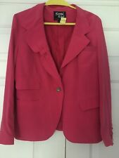 Sara Berman Silk Jacket  L Pink Lined Jacket With Button Detailing