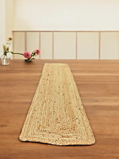 100% Jute Table Runner Rug Braided Handwoven Natural Fibre Beige Carpet