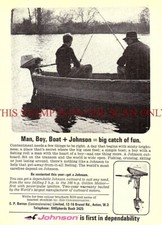 JOHNSON Outboard Motors Range 1967 Fishing ADVERT (1) Original Vintage Print Ad