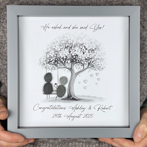 Personalised engagement pebble - engagement,