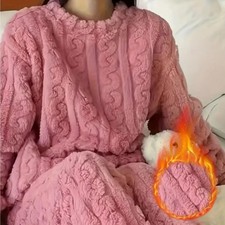 Warm Coral Velvet Pajamas Set