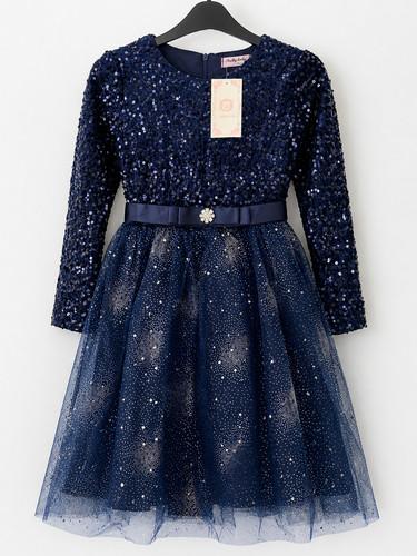 Girls navy sequin sparkle - sequin, prom