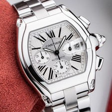 Cartier Roadster XL Chronograph Ref. 2618 Stainless Steel 43mm Watch & Box