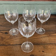 4 x Vintage Galway Crystal Ripple Red Wine Glasses - 250 -350ml - Not Erne