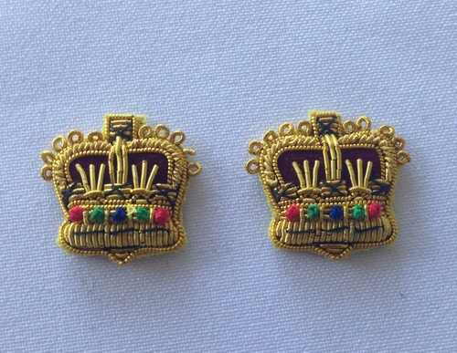 Gold embroidered rank crowns - embroidered,