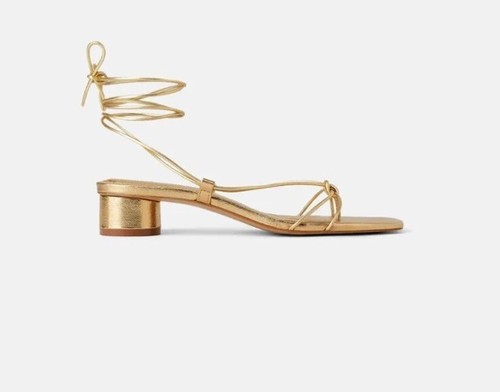 Zara gold low heeled - zara,