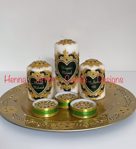 Personalised henna candle set - personalised,