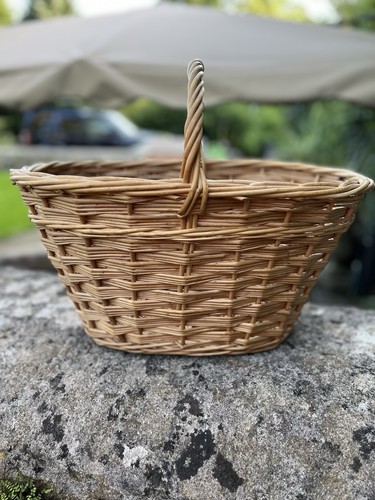 Vintage wicker basket used - basket,