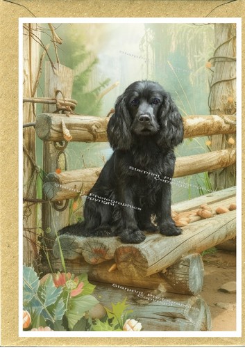 Cocker spaniel dog greetings - spaniel,