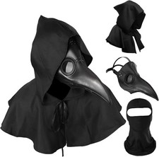 Halloween Plague Doctor Mask Fancy Dress Party Costume Bird Long Nose Beak UK