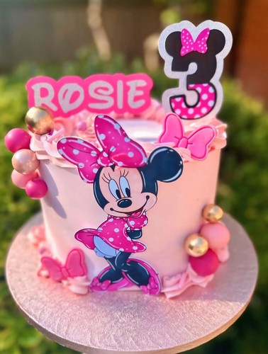 Girl pink mouse birthday - girl, cake