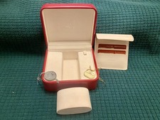 Genuine Omega Seamaster Red Box - Hang Tags - Card Wallet & Cards