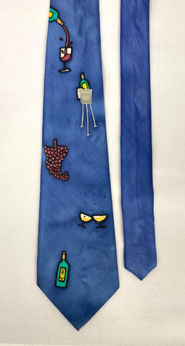 Mushroom hand paint silk - silk, tie